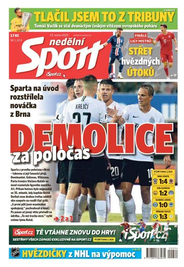 Obálka e-magazínu Nedělní Sport 23.8.2020