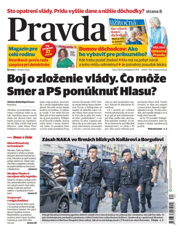 Obálka e-magazínu Pravda 5. 10. 2023