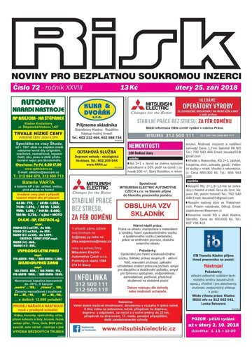 Obálka e-magazínu Risk 72/2018