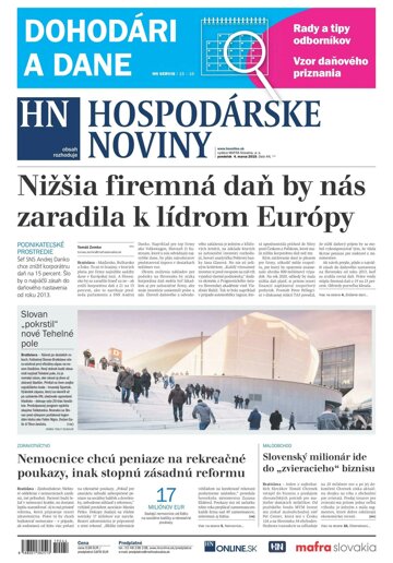 Obálka e-magazínu Hospodárske noviny 04.03.2019