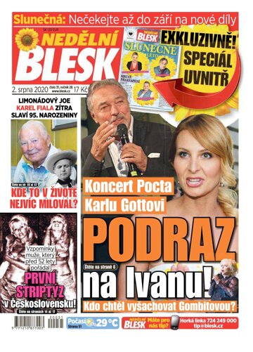 Obálka e-magazínu Nedělní Blesk 2.8.2020