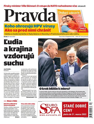 Obálka e-magazínu Pravda 30. 3. 2022