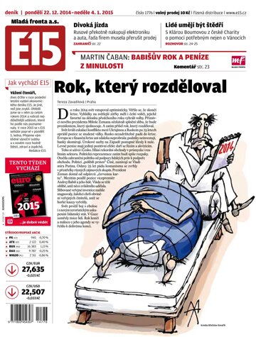 Obálka e-magazínu E15 22.12.2014