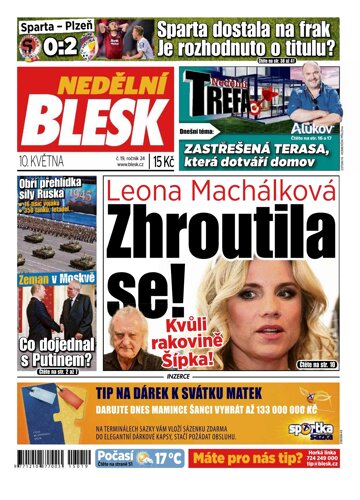 Obálka e-magazínu Nedělní Blesk 10.5.2015