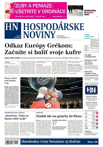 Obálka e-magazínu Hospodárske noviny 17.06.2015