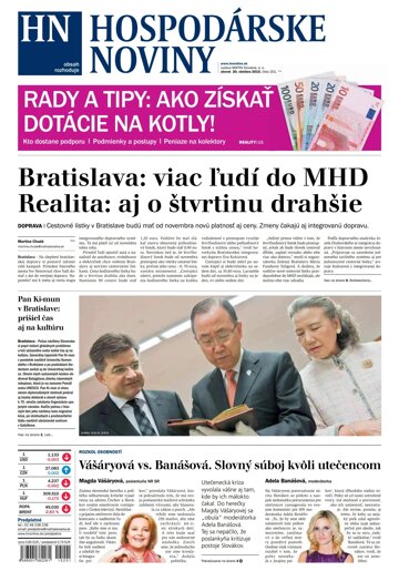 Obálka e-magazínu Hospodárske noviny 20.10.2015