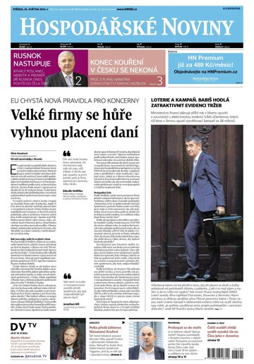 Obálka e-magazínu Hospodářské noviny 101 - 25.5.2016