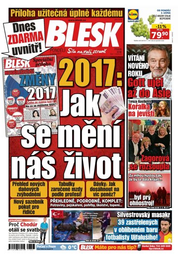 Obálka e-magazínu Blesk 2.1.2017