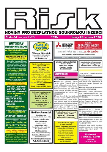 Obálka e-magazínu Risk 64/2018