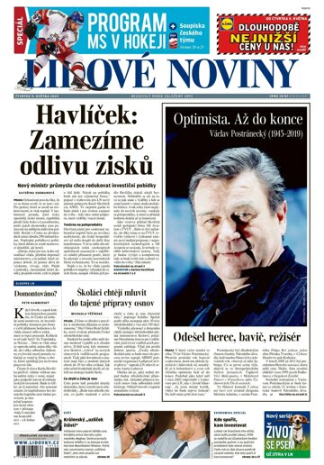 Obálka e-magazínu Lidové noviny 9.5.2019