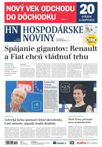 Obálka e-magazínu Hospodárske noviny 28.05.2019