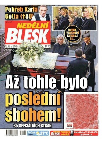 Obálka e-magazínu Nedělní Blesk 13.10.2019