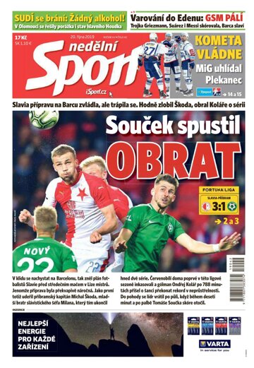 Obálka e-magazínu Nedělní Sport 20.10.2019