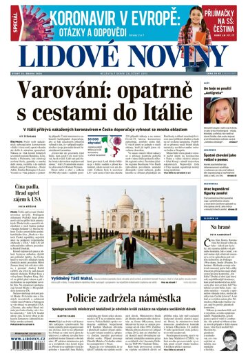 Obálka e-magazínu Lidové noviny 25.2.2020