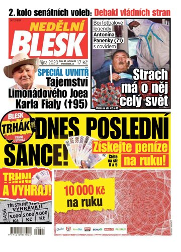 Obálka e-magazínu Nedělní Blesk 11.10.2020