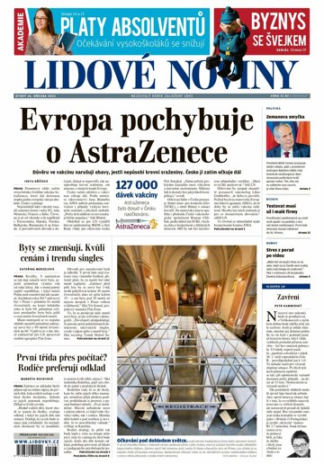 Obálka e-magazínu Lidové noviny 16.3.2021