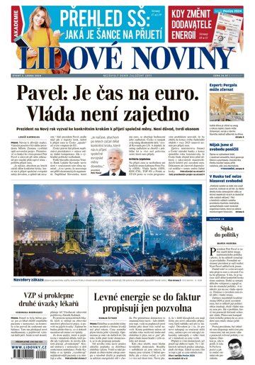 Obálka e-magazínu Lidové noviny 2.1.2024