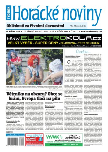 Obálka e-magazínu Horácké Noviny 22/2026