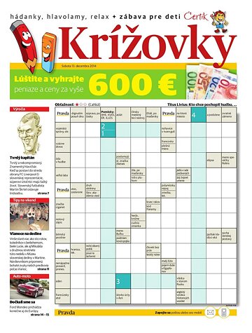 Obálka e-magazínu Krížovky 13. 12. 2014