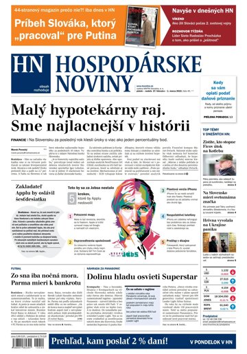 Obálka e-magazínu Hospodárske noviny 26.2.2015