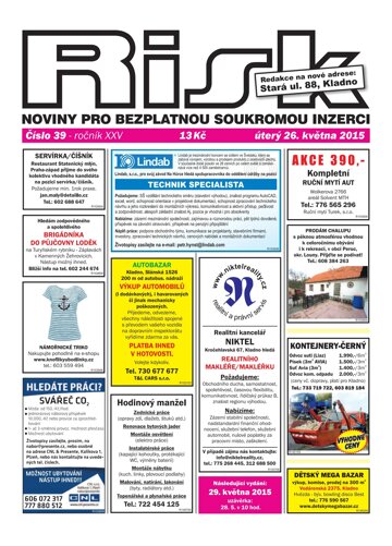 Obálka e-magazínu Risk 39/2015