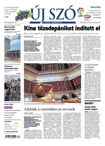 Obálka e-magazínu Új Szó 25.8.2015