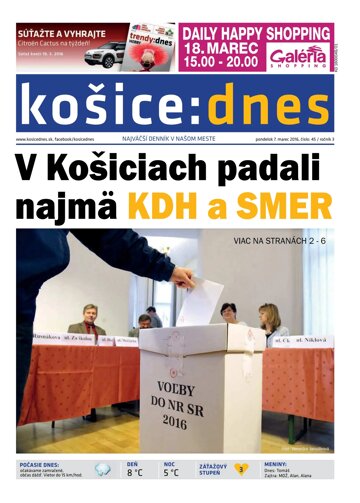 Obálka e-magazínu košice:dnes 7.3.2016