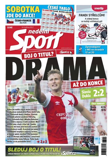 Obálka e-magazínu Nedělní Sport 14.5.2017