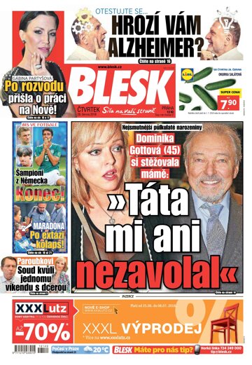 Obálka e-magazínu Blesk 28.6.2018