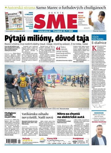 Obálka e-magazínu SME 15.7.2019