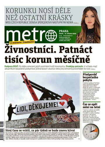 Obálka e-magazínu deník METRO 27.3.2020