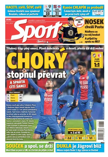 Obálka e-magazínu Sport 4.4.2022