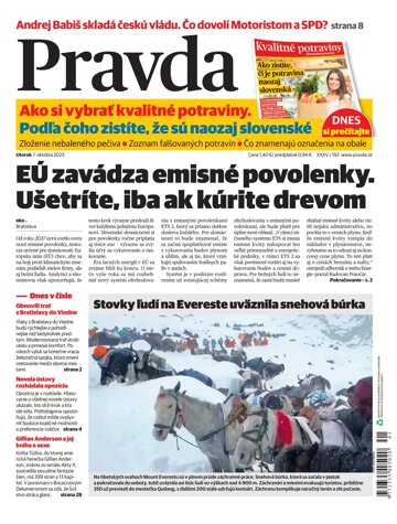 Obálka e-magazínu Pravda 7. 10. 2025