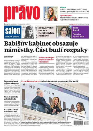 Obálka e-magazínu Deník Právo 29.1.2026