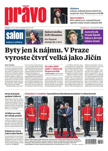 Obálka e-magazínu Deník Právo 15.10.2026