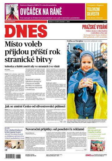 Obálka e-magazínu MF Dnes 31.12.2014