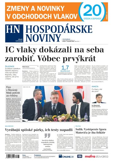 Obálka e-magazínu Hospodárske noviny 07.12.2017