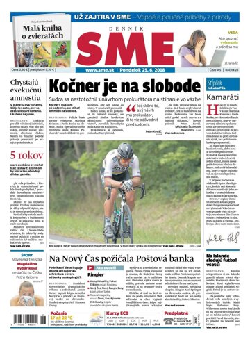 Obálka e-magazínu SME 25.6.2018