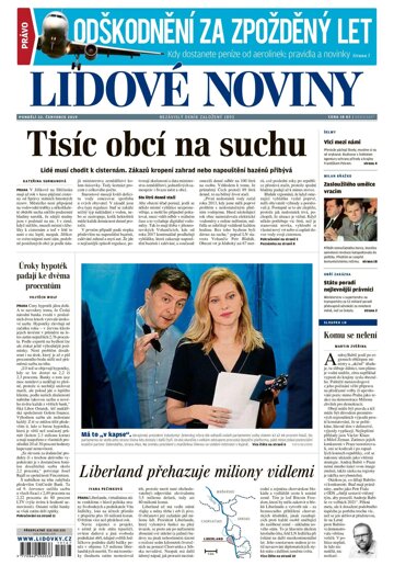 Obálka e-magazínu Lidové noviny 22.7.2019