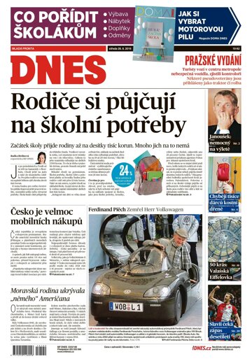 Obálka e-magazínu MF Dnes 28.8.2019