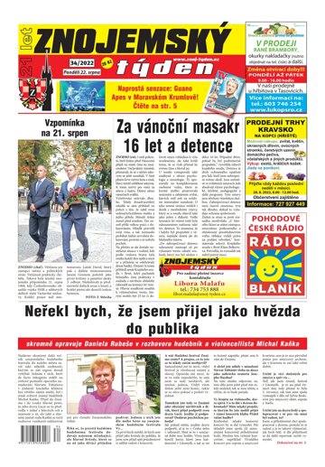 Obálka e-magazínu Znojemský týden 34/2022
