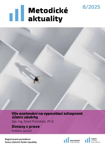 Obálka e-magazínu Metodické aktuality Svazu účetních 8/2025