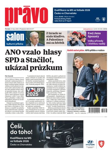 Obálka e-magazínu Deník Právo 9.10.2025