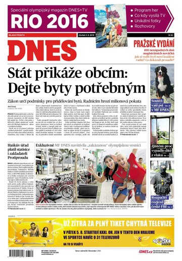 Obálka e-magazínu MF Dnes 4.8.2016