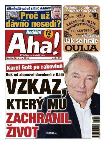 Obálka e-magazínu Nedělní AHA! 28.8.2016