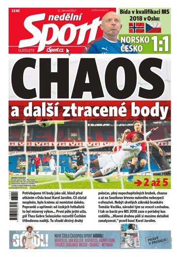 Obálka e-magazínu Nedělní Sport 11.6.2017