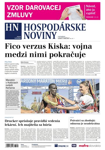 Obálka e-magazínu Hospodárske noviny 02.10.2017