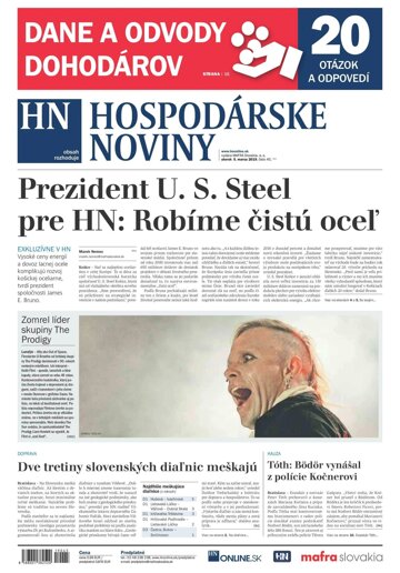 Obálka e-magazínu Hospodárske noviny 5.3.2019