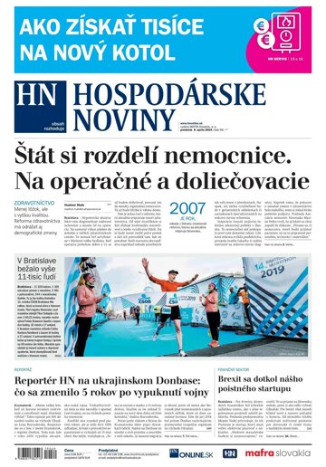 Obálka e-magazínu Hospodárske noviny 08.04.2019