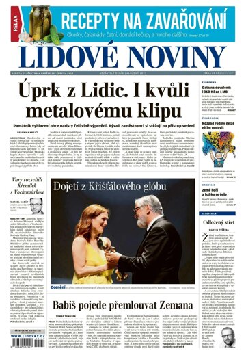 Obálka e-magazínu Lidové noviny 29.6.2019